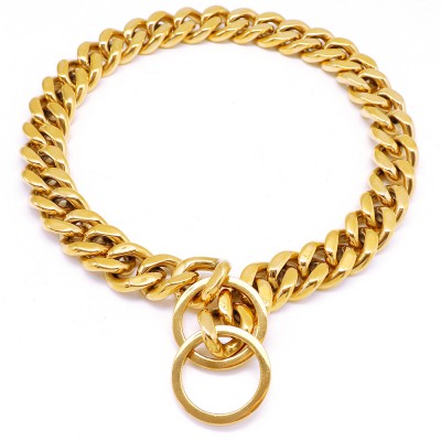 Berry pet 32mm diamond clasp choke dog collar bulk gold dog chain