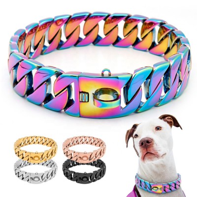 Wholesale Luxury Pitbull Gold Metal Big Dog Chain Collar