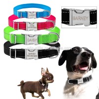 custom id dog collar anti lost named engrave metal buckle pet collar