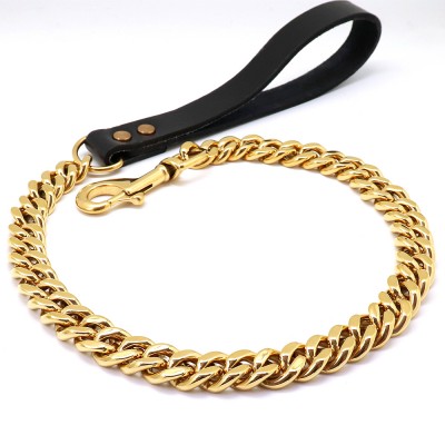 Berry pet 32mm diamond clasp choke dog bulk gold dog chain leash