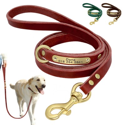 Directly Supply To Online Shops Customized Durable Genuine Leather Pet Dog Leash